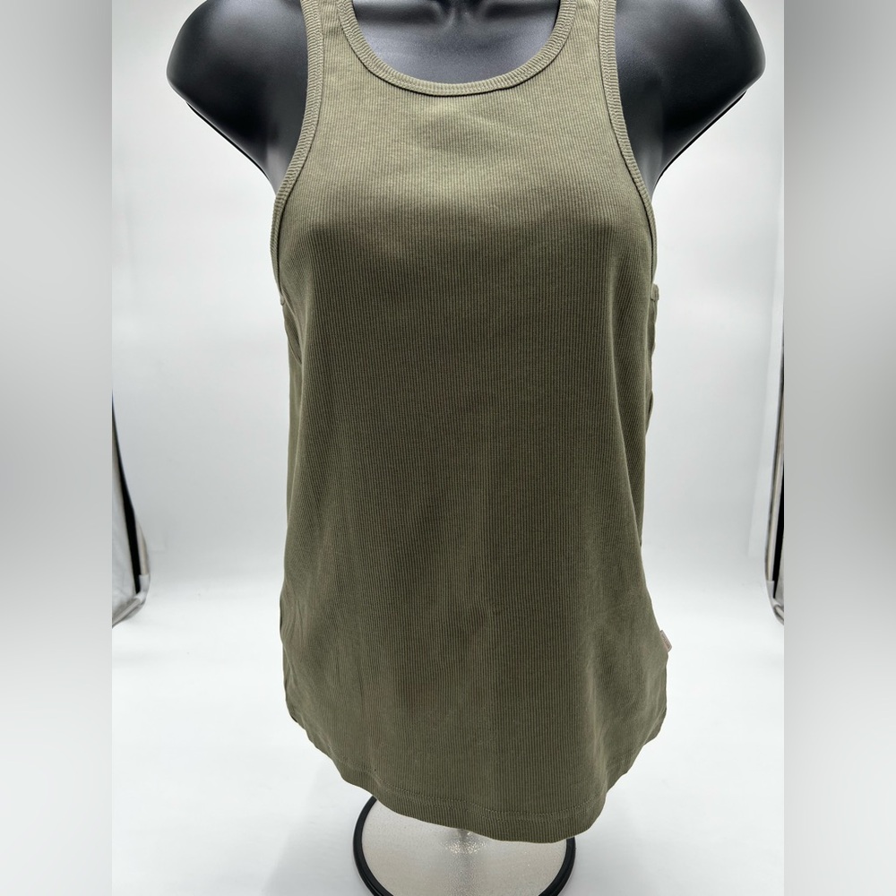 New Brixton Army green ribbed tank‎ top size Large  NWOT